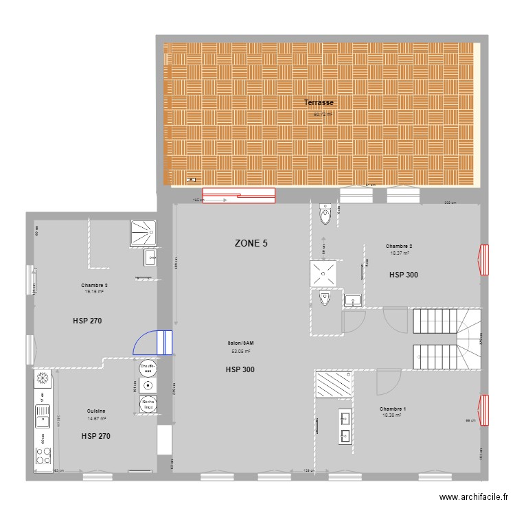 Logement perso ZONE 5 placo 0311. Plan de 0 pièce et 0 m2
