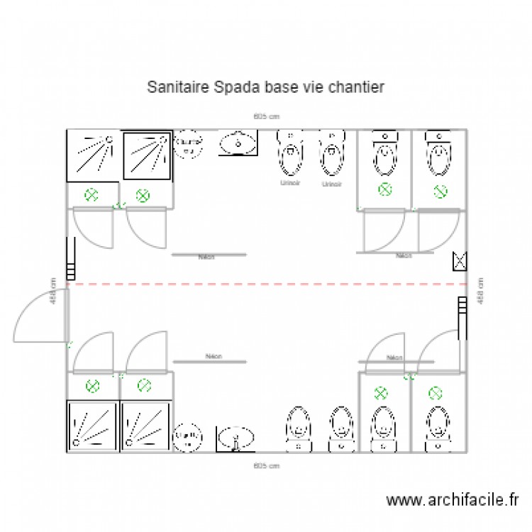 sanitaire spada base vie chantier. Plan de 0 pièce et 0 m2