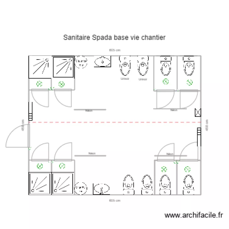 sanitaire spada base vie chantier. Plan de 
