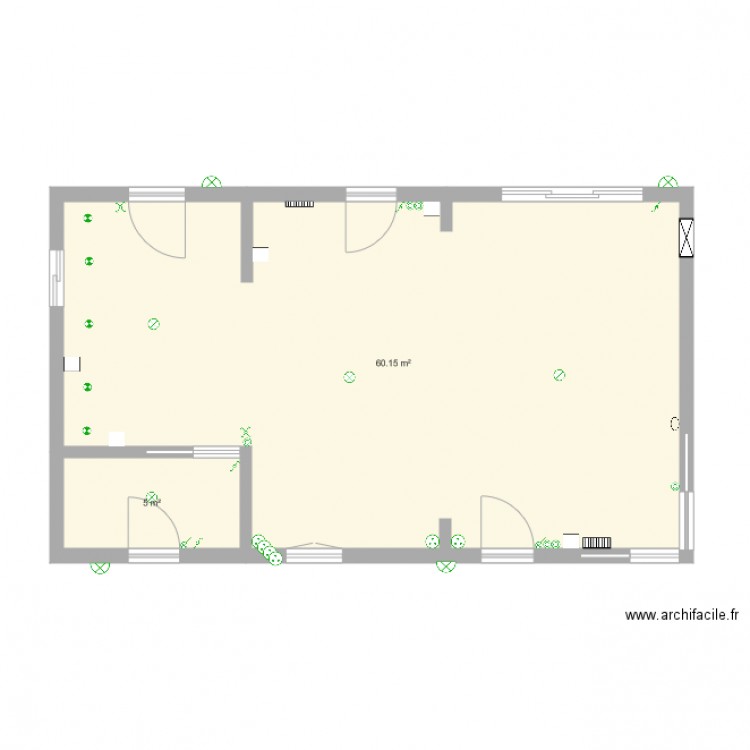 plan maison en court. Plan de 0 pièce et 0 m2