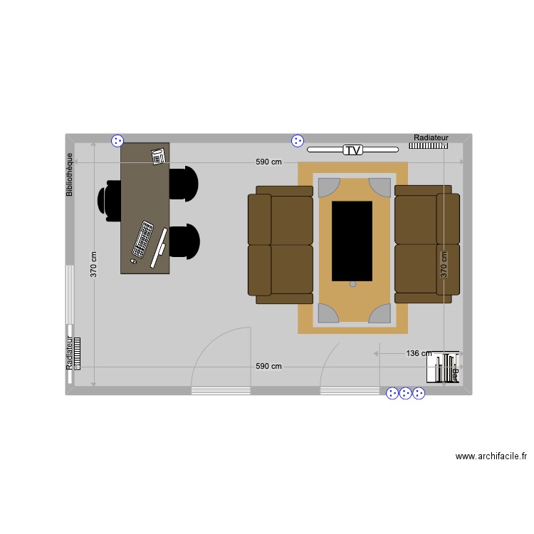 32 RENNEQUIN SSOL. Plan de 1 pièce et 22 m2