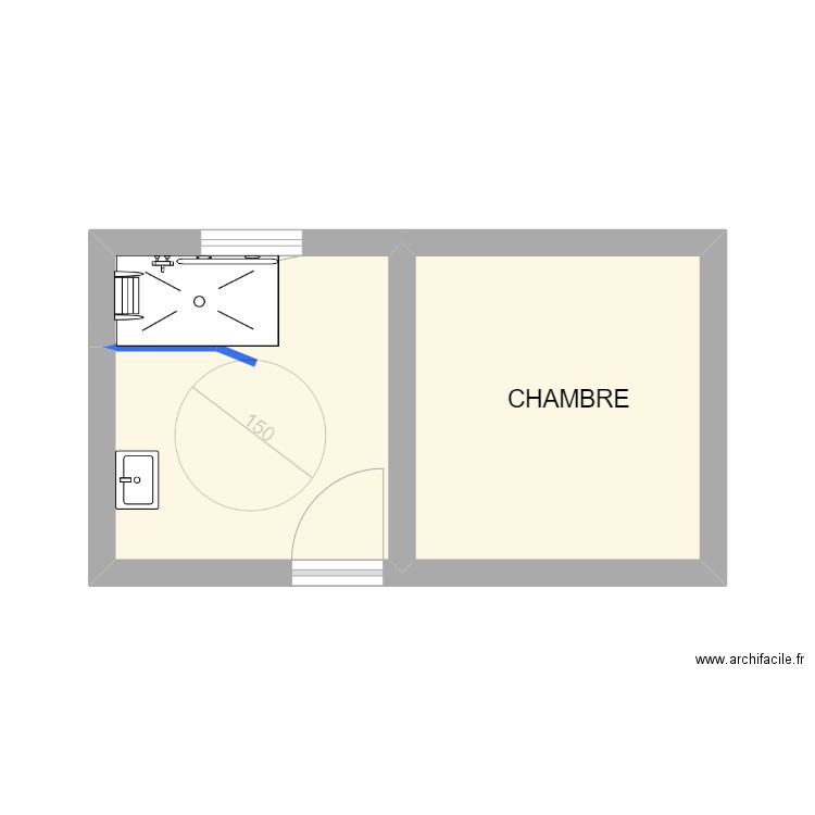 PAQUET. Plan de 2 pièces et 16 m2