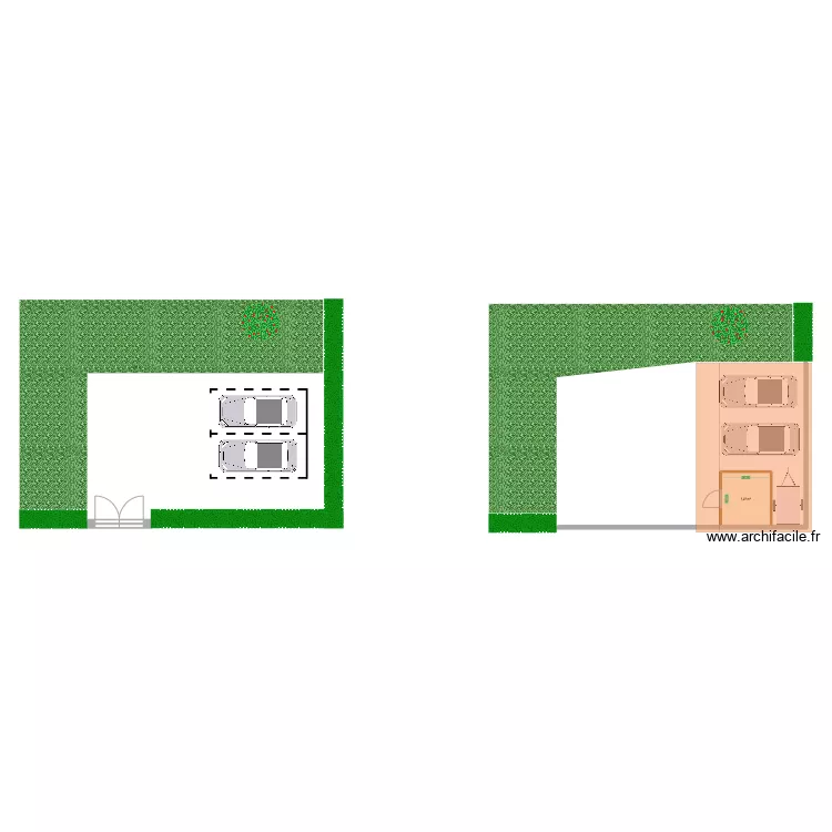Carport. Plan de 