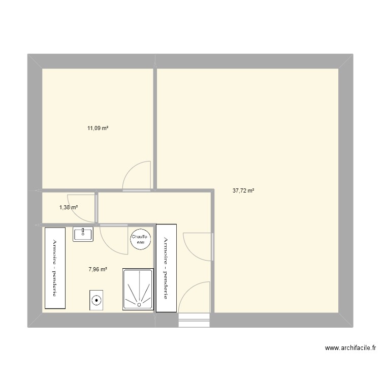 chambre derrière. Plan de 0 pièce et 0 m2