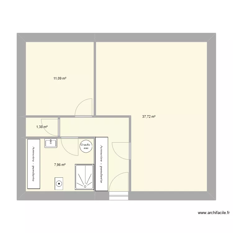 chambre derri&egrave;re. Plan de 