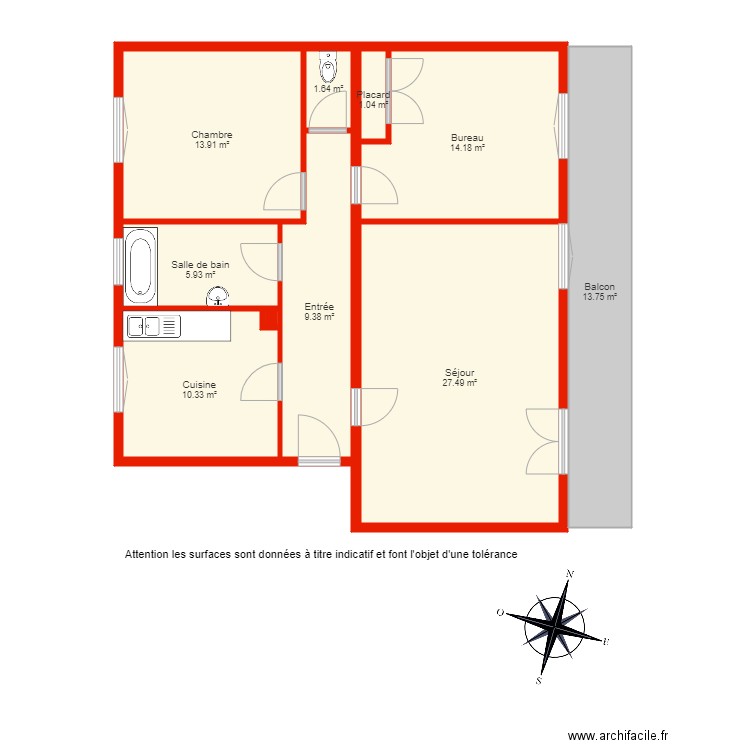 BI 3417 NON côté. Plan de 0 pièce et 0 m2