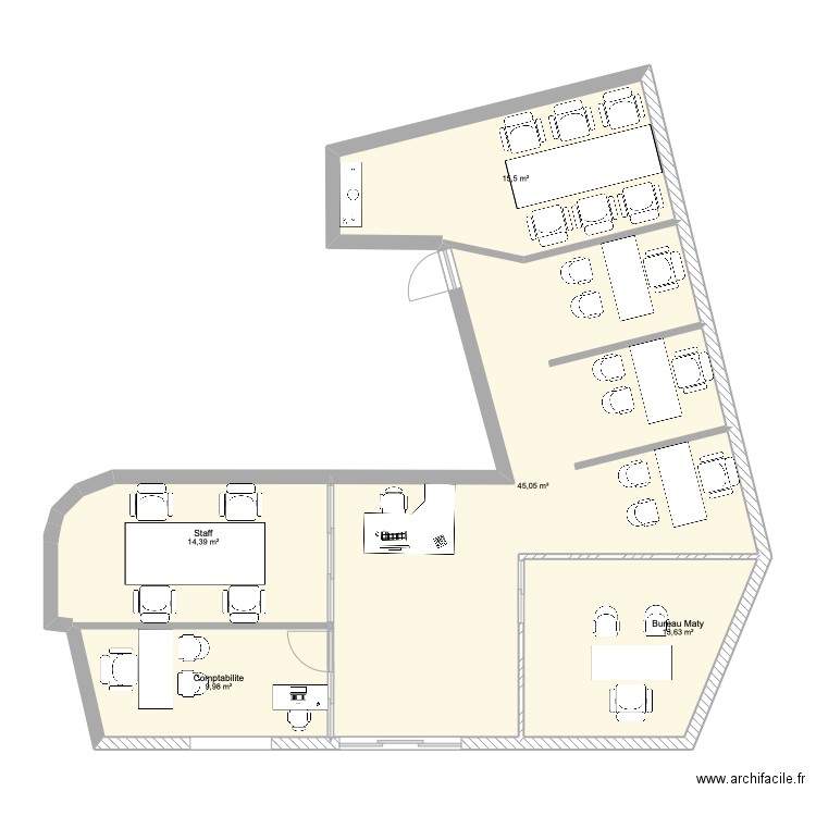 bureau vdn 3. Plan de 0 pièce et 0 m2