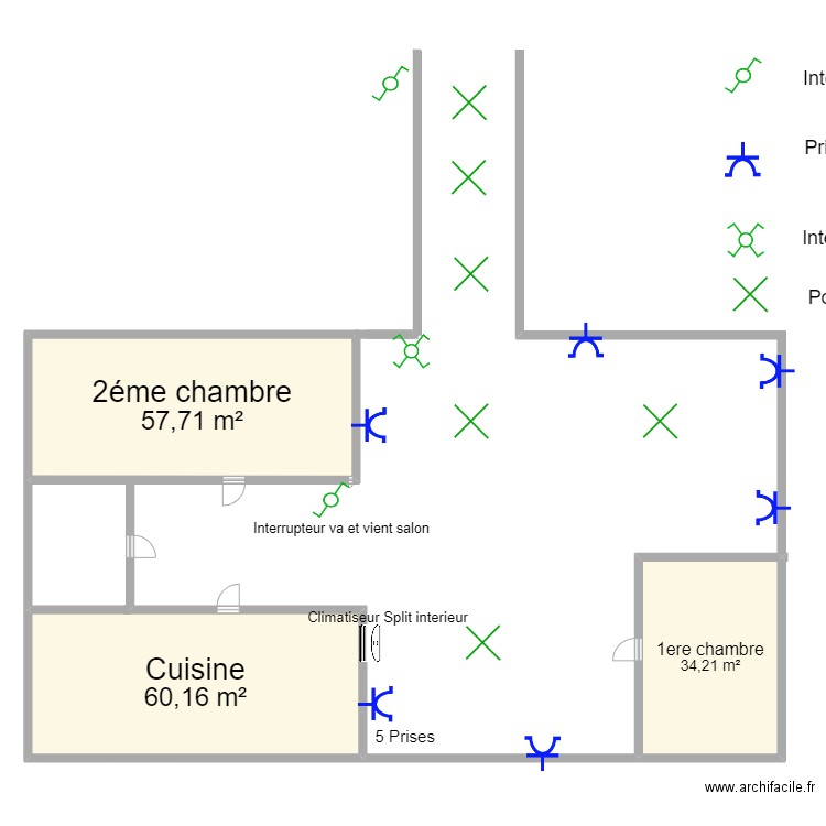 418. Plan de 3 pièces et 152 m2