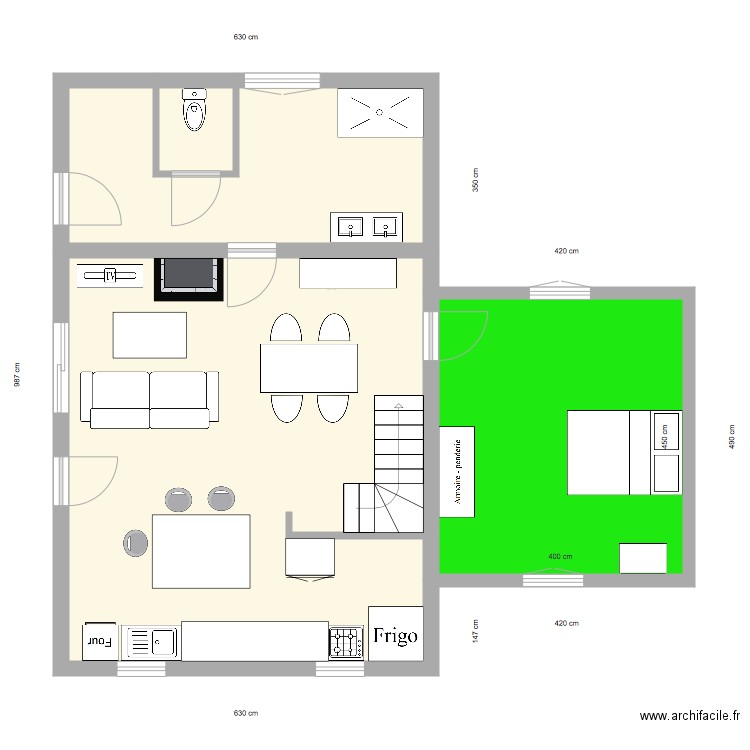 20181029 Plan intérieur RDC cible. Plan de 0 pièce et 0 m2