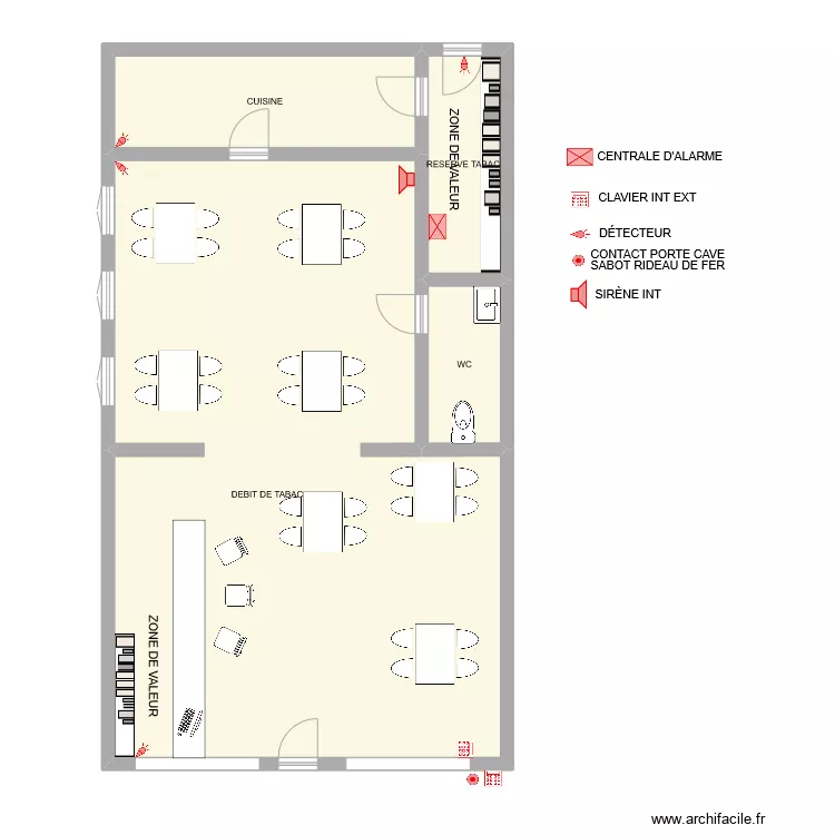 TABAC LE LIBERTY ALARME. Plan de 