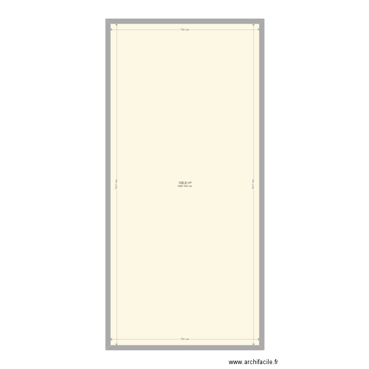 eglise. Plan de 1 pièce et 107 m2