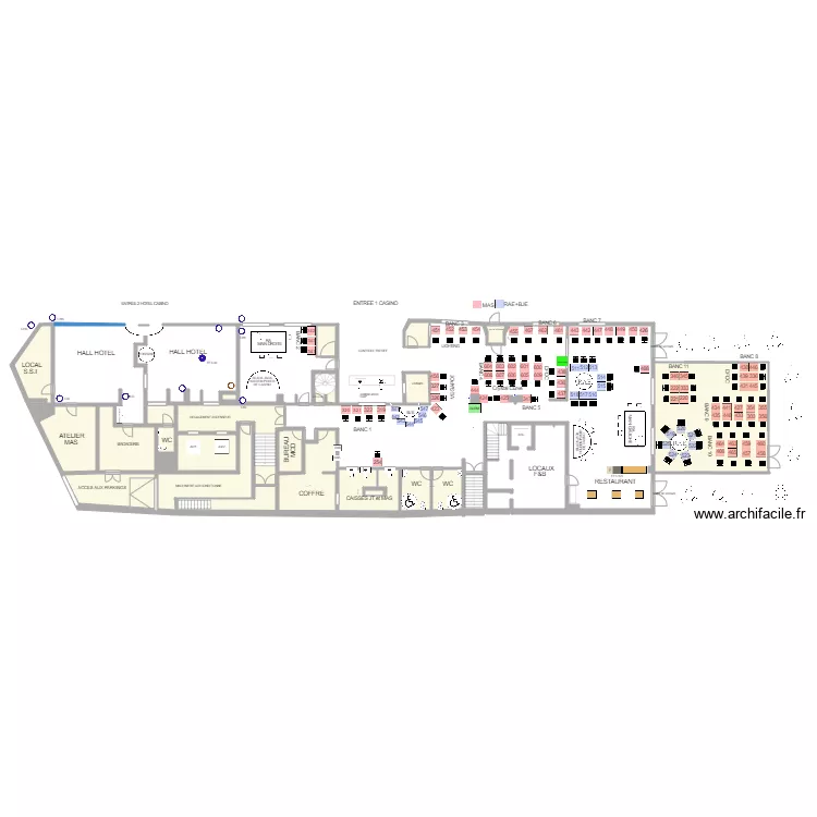 Plan de salle RDC Actuel au 25 juin 2020. Plan de 