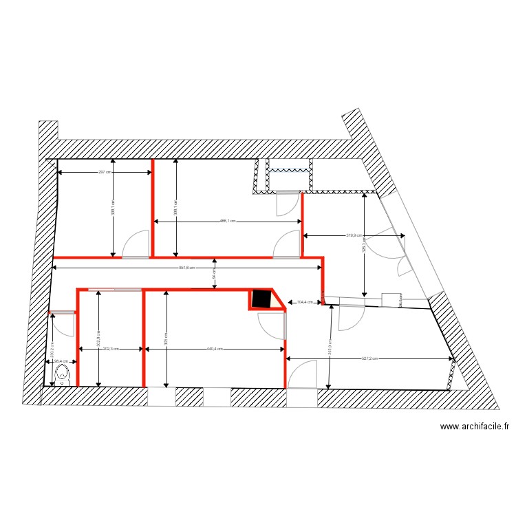 SIMON PROJET CLOISONS COTES. Plan de 7 pièces et 58 m2