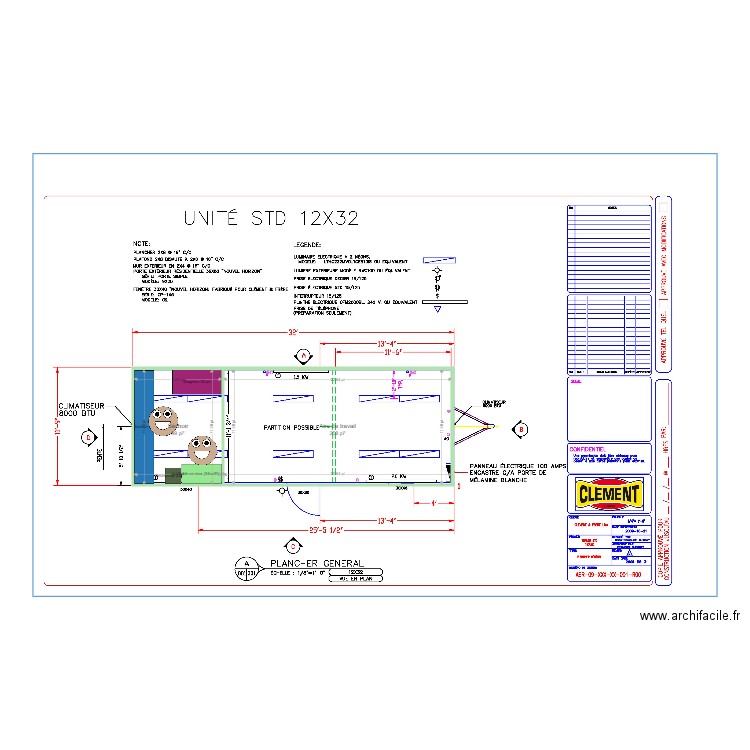 12x32 gabarit. Plan de 0 pièce et 0 m2