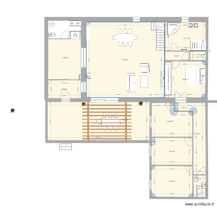 GRANGE extension. Plan de 12 pièces et 198 m2
