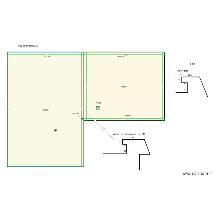 commissariat rivier sal&eacute;. Plan de 