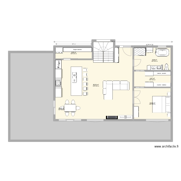 Maison francis division 2. Plan de 15 pièces et 288 m2