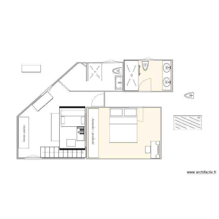 CHBRE ANGLE VERSION 5. Plan de 0 pièce et 0 m2