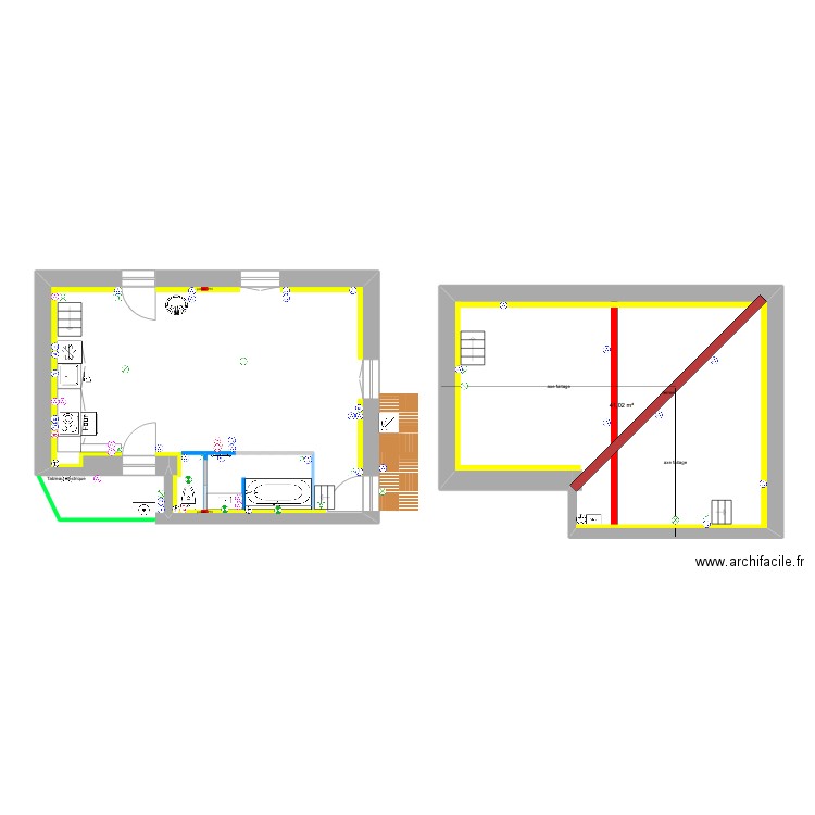 Pandora_elec_niv1. Plan de 1 pièce et 41 m2