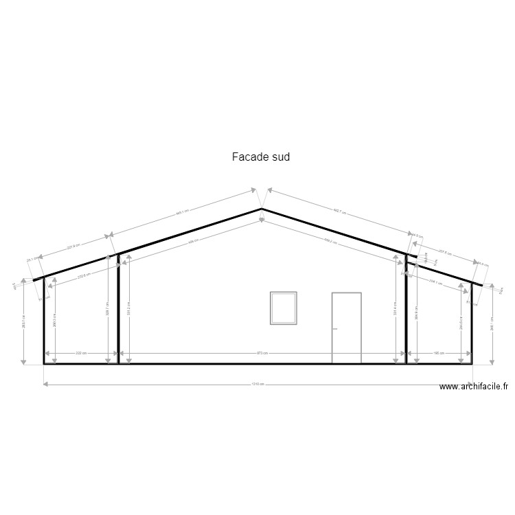 facade sud 2. Plan de 0 pièce et 0 m2