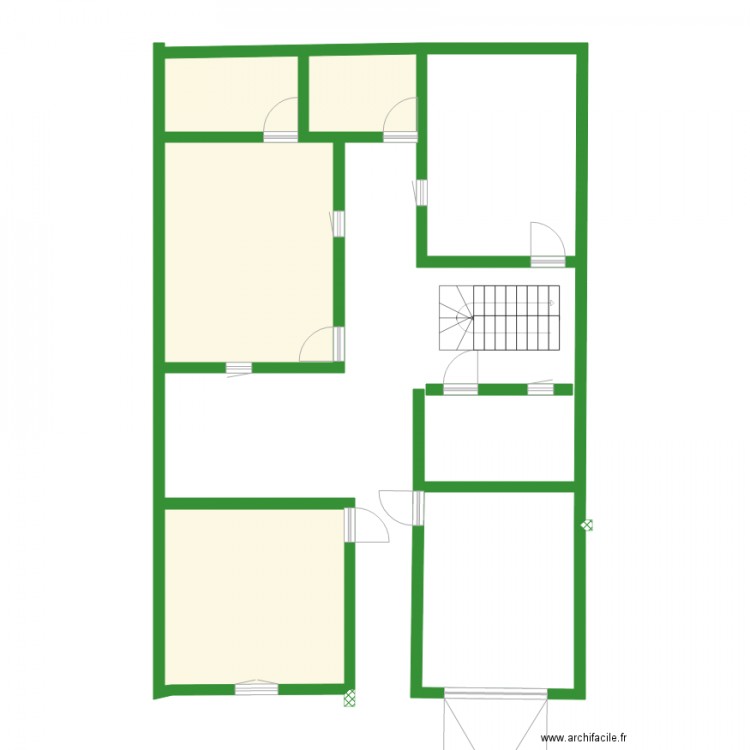 plan maison. Plan de 3 pièces et 47 m2