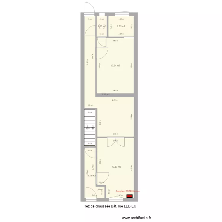 DIEU version 2 unit&eacute;s rez de chauss&eacute;e plan masse ENEDIS. Plan de 