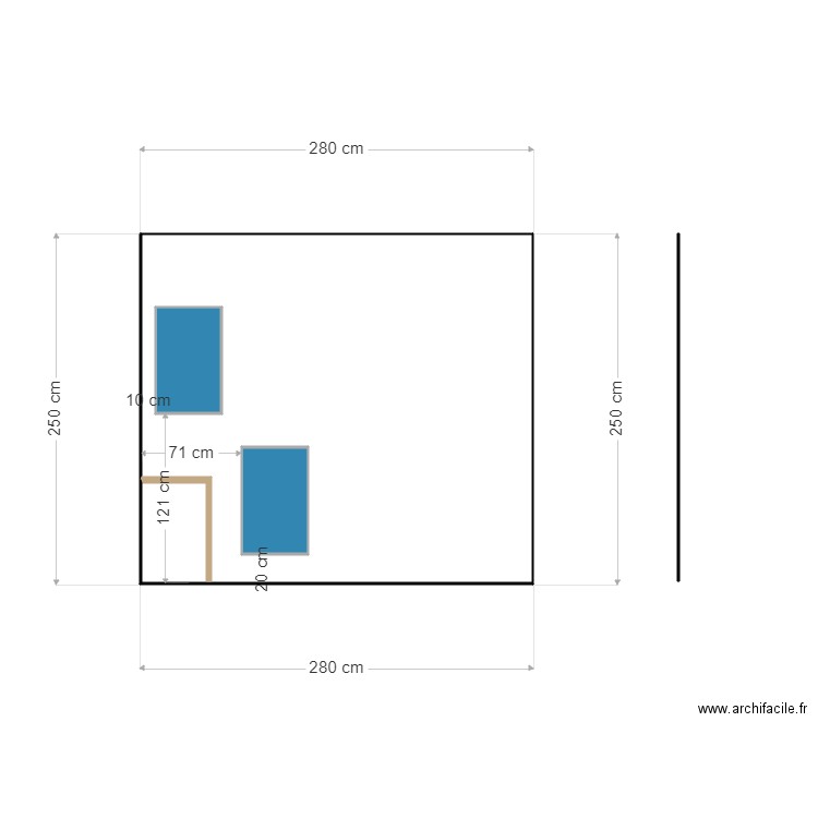 niches chambre v2 cotée rétrécie. Plan de 0 pièce et 0 m2