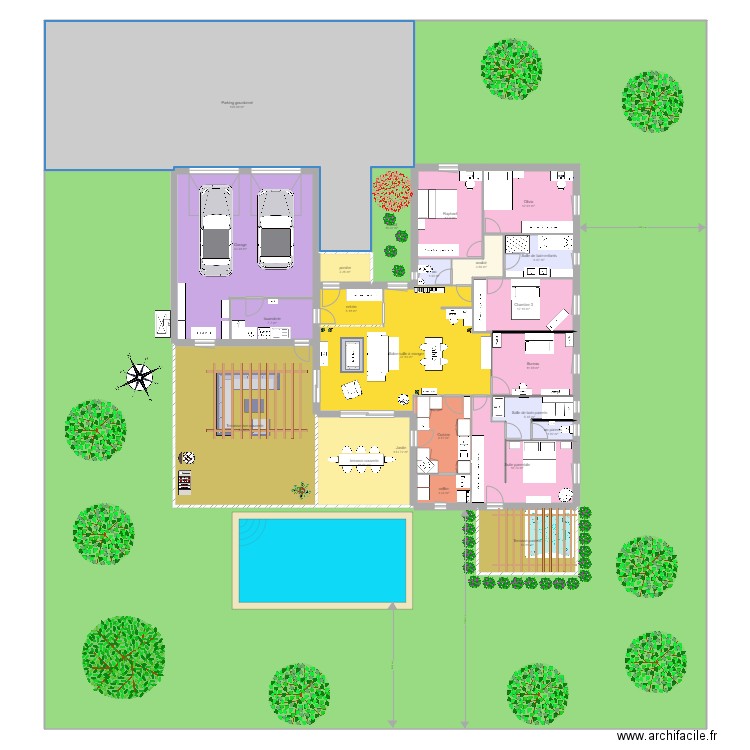 plan B 5 chambres. Plan de 0 pièce et 0 m2