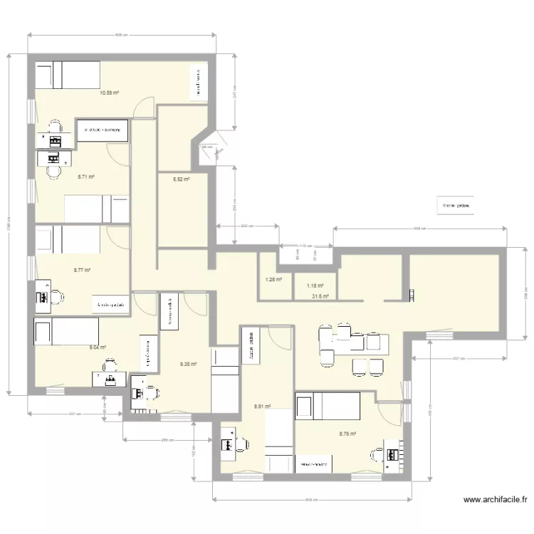 Plan Evry 5 VF1 avec Meubles. Plan de 