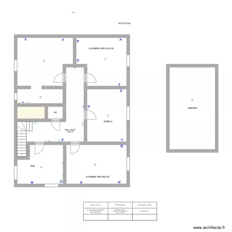 EGHEZEE 1ER. Plan de 9  et 138 m²