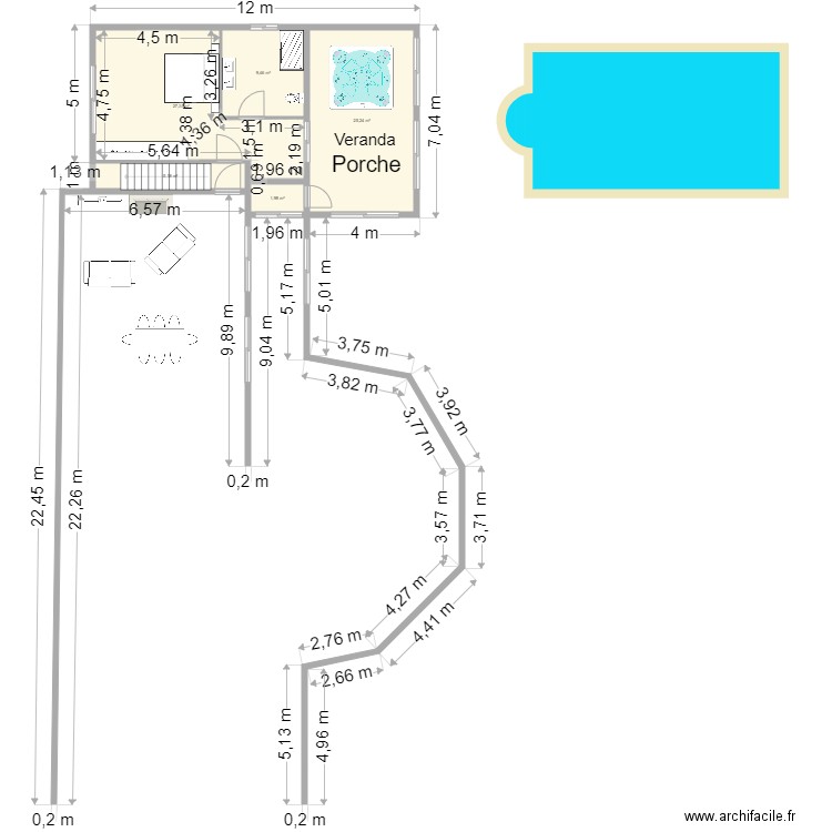 BOISSISE AGRANDISEMENT rdc1. Plan de 5 pièces et 69 m2