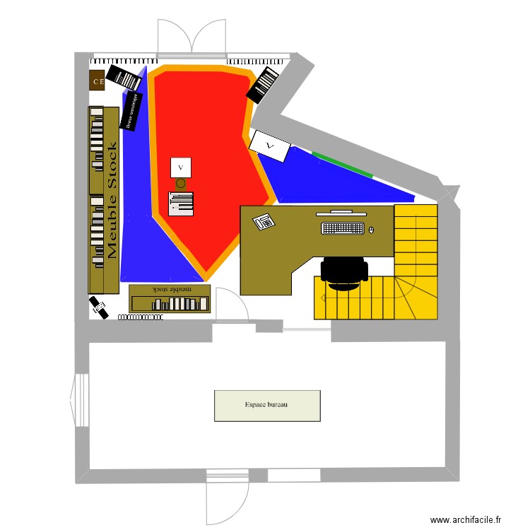 BIT Avesnes sur helpe zone chaude/froide. Plan de 4 pièces et 8 m2