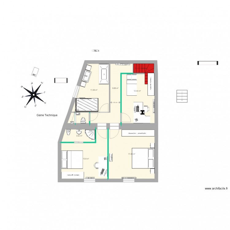 Etage 1 07 03 2018. Plan de 0 pièce et 0 m2