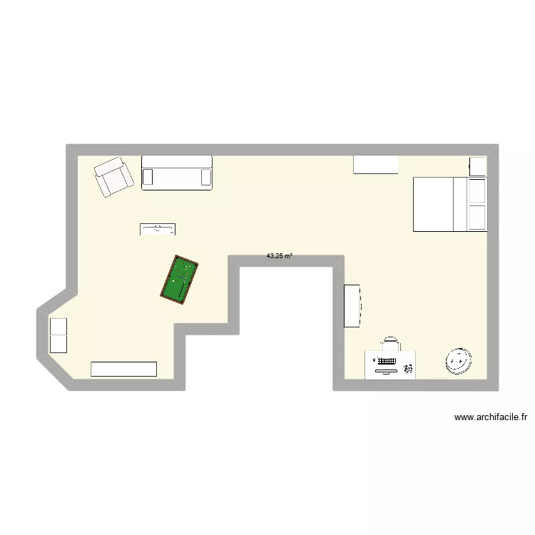 chambre &eacute;tienne. Plan de 