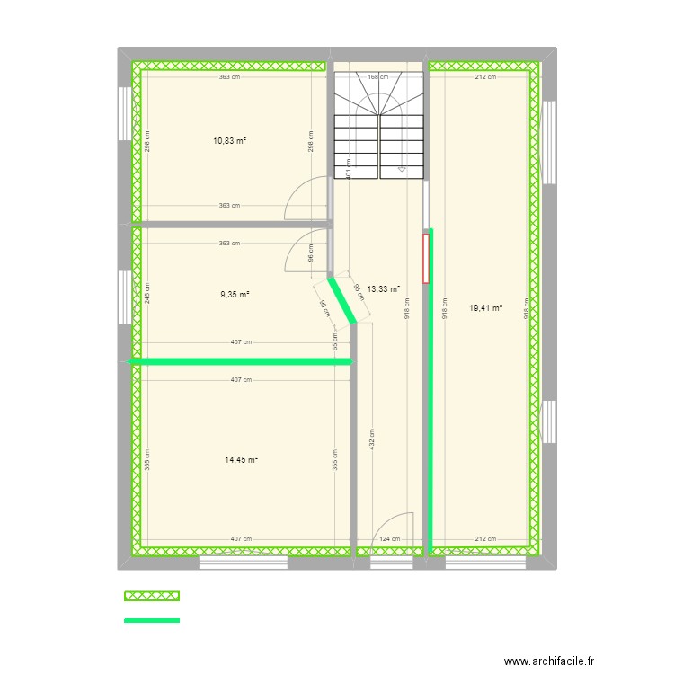 KAUFFMAN . Plan de 5 pièces et 67 m2