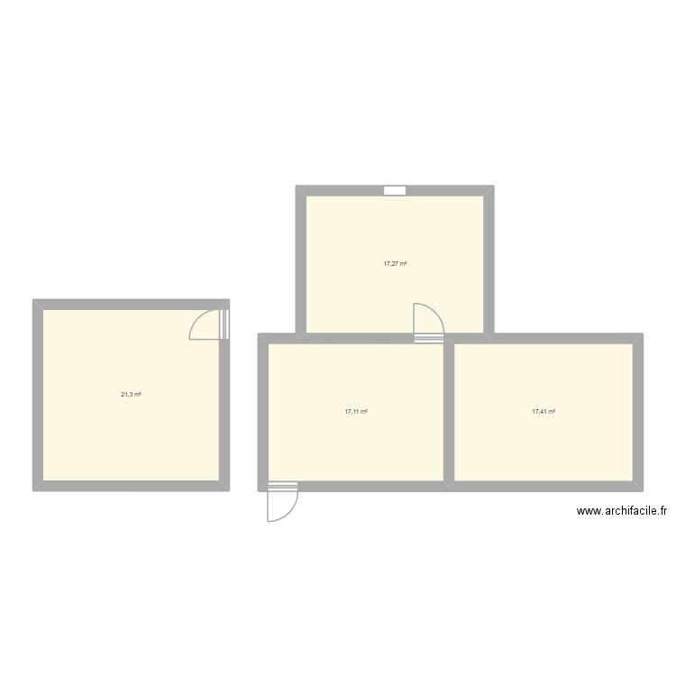 Ecole. Plan de 4 pièces et 73 m2