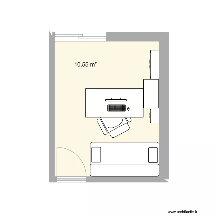 Bureau. Plan de 1 et 11 m² Bureau. Plan de 1 et 11 m²