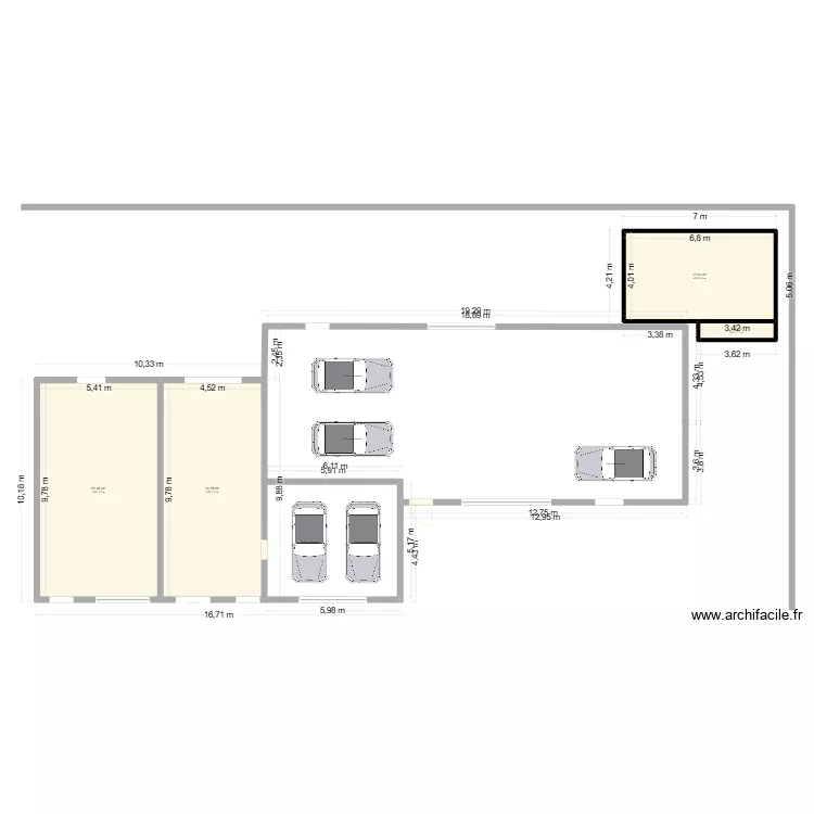 gar. Plan de 9  et 399 m²