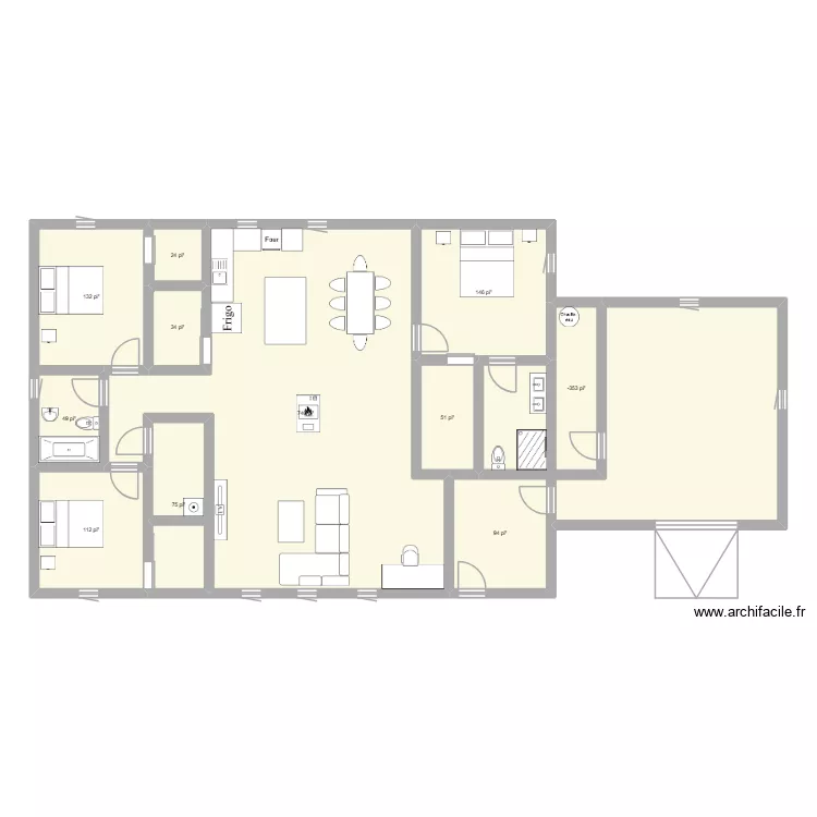 boreal Simon. Plan de 11  et 141 m²