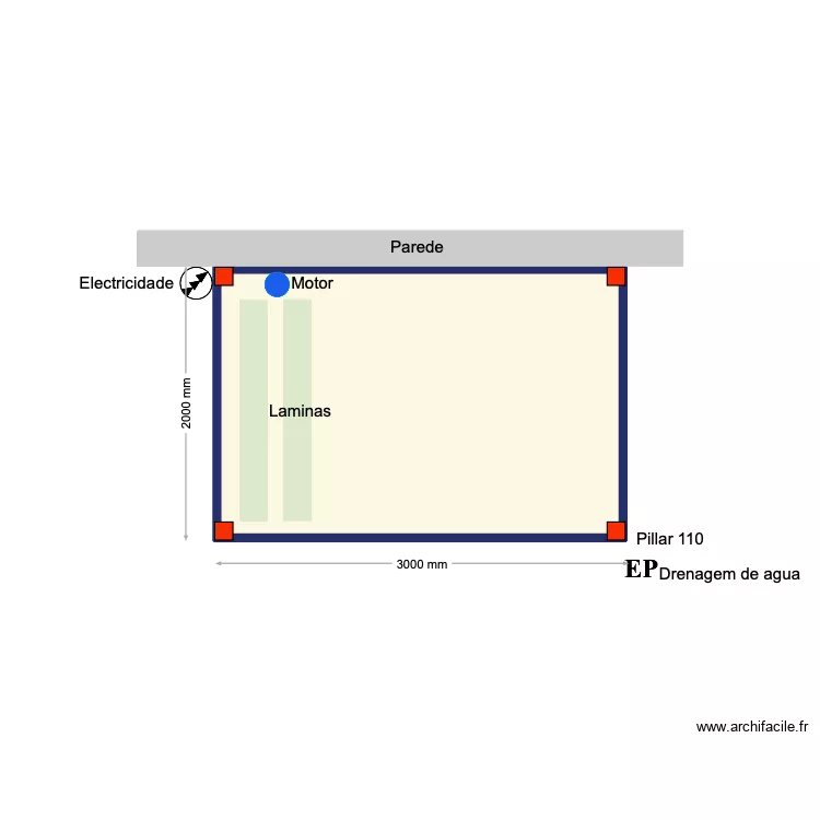 Jorge Marques. Plan de 1  et 6 m²