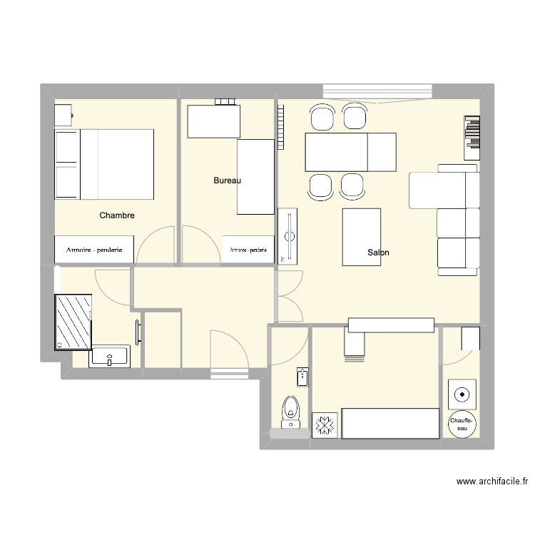 Plan appart  3. Plan de 10 pièces et 55 m2