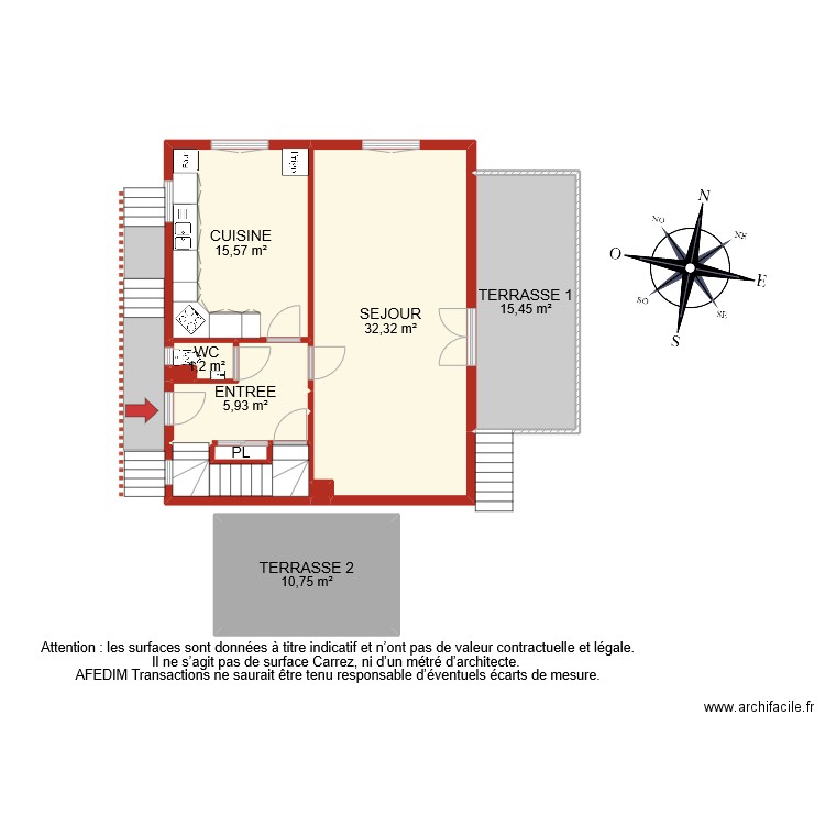 BI 9700 RDC. Plan de 11 pièces et 86 m2