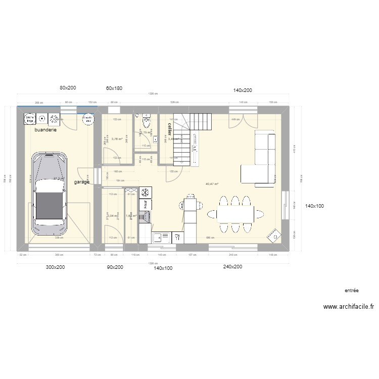 casa trets rdc v6 final final. Plan de 7 pièces et 76 m2