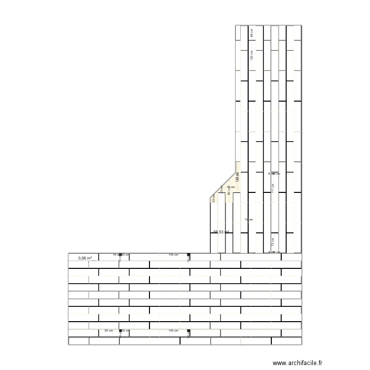 hennion. Plan de 2 pièces et 59 m2