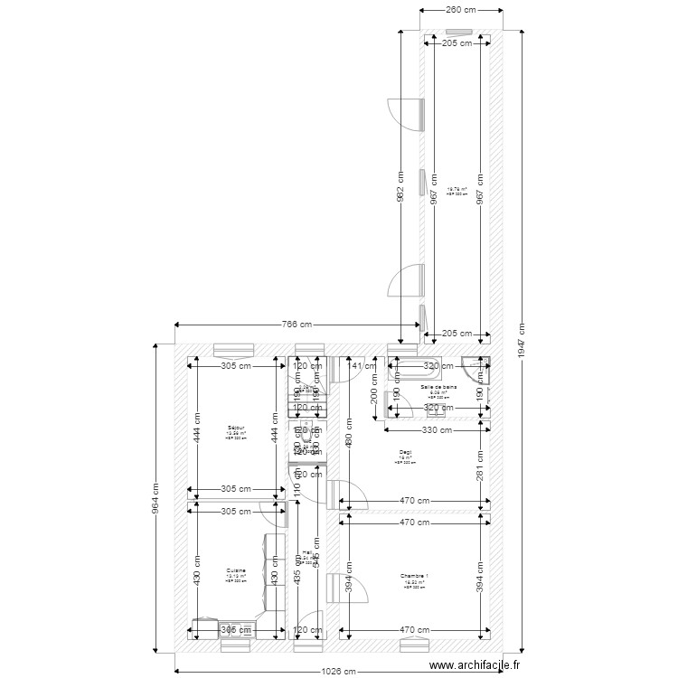 THIERY RDC PROJET. Plan de 0 pièce et 0 m2