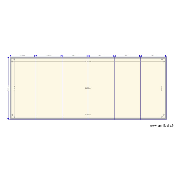 mmm1. Plan de 1 pièce et 84 m2