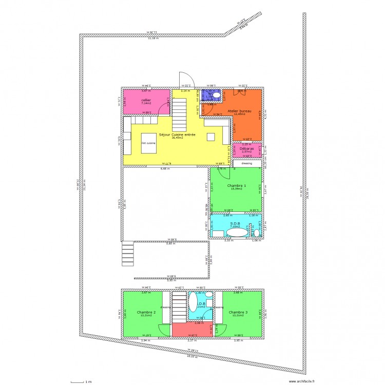 rdc   1er etage 120m²  piscine. Plan de 0 pièce et 0 m2