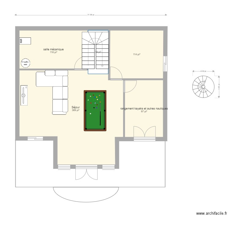 rdc cuisine salle a diner extension. Plan de 0 pièce et 0 m2