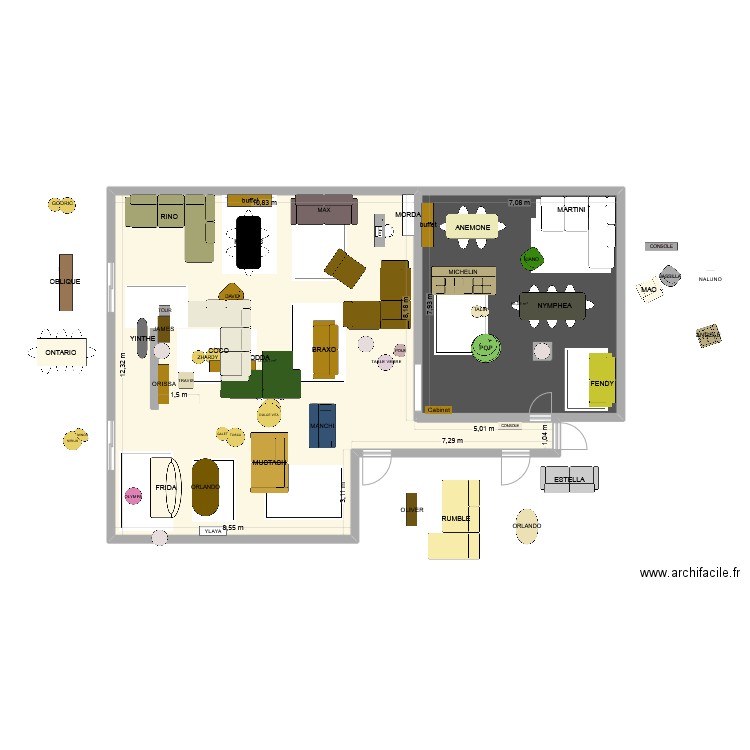 MAGASIN février 2025. Plan de 2 pièces et 188 m2