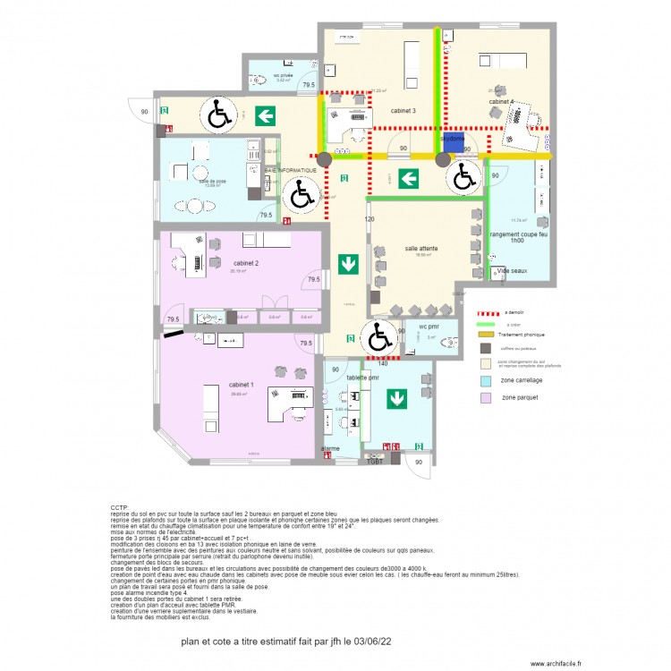 cabinet medical VERS 5 DU 03.06.22. Plan de 20 pièces et 197 m2